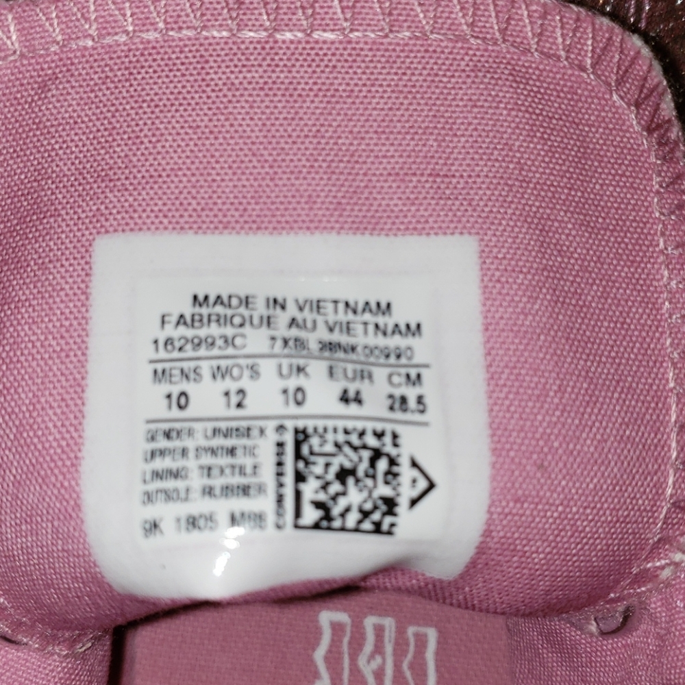 WOMAN'S PINK GLITTER SIZE 12 CONVERSE - Picture 3 of 3
